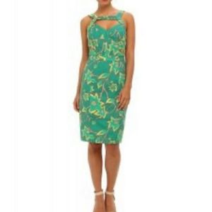 MUSE Sleeveless Floral Print Green Multi Color Lined Dress Women Size 10 NWT